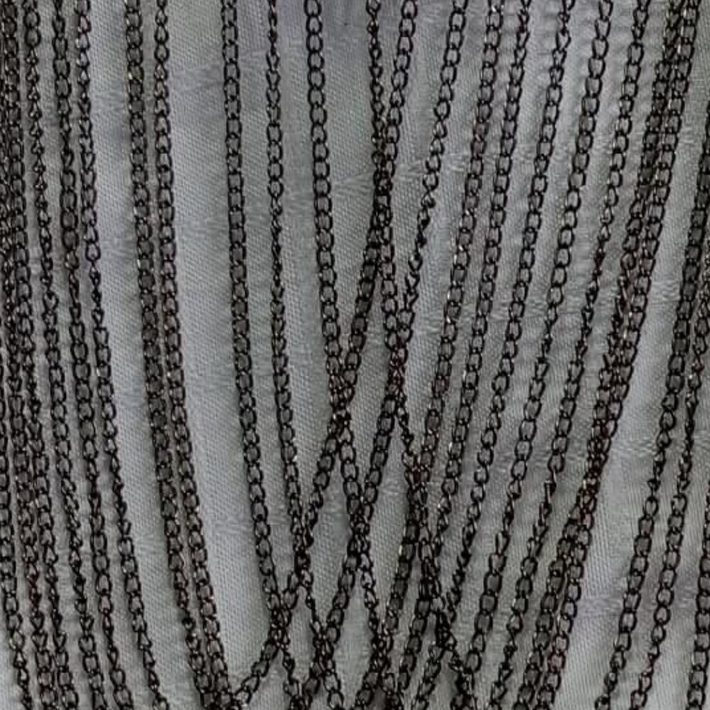 Unique statement necklace made of gunmetal color chain - Picture 3 of 5